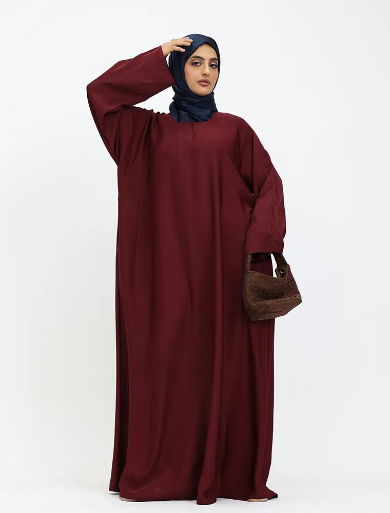 Maroon Basic Abaya